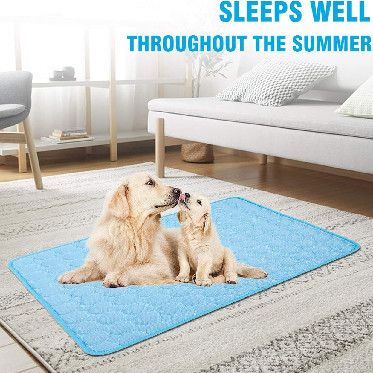 Dog Cooling Mat, Pet Dog Self Cool Pad, Ice Silk Washable Summer Cooled Mat for Dogs Cats, Kennels, Crates and Beds