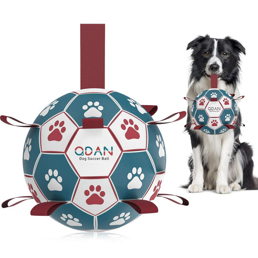 Premium Dog Balls Toys, Pet Training Soccer Ball with Straps, Puppy Birthday Gifts, Dog Water Toy, Durable Herding Balls for Small Medium Dogs, Pet Toys Puppy Ball (6 Inch)