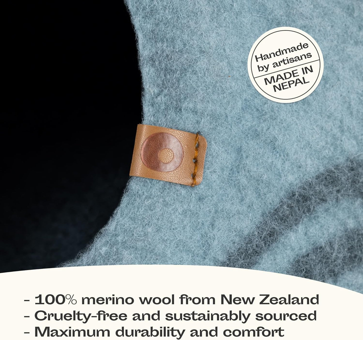 Cat Cave – Premium Felt Cat Bed for Indoor Cats, Handmade 100% Merino Wool (Light Shades)